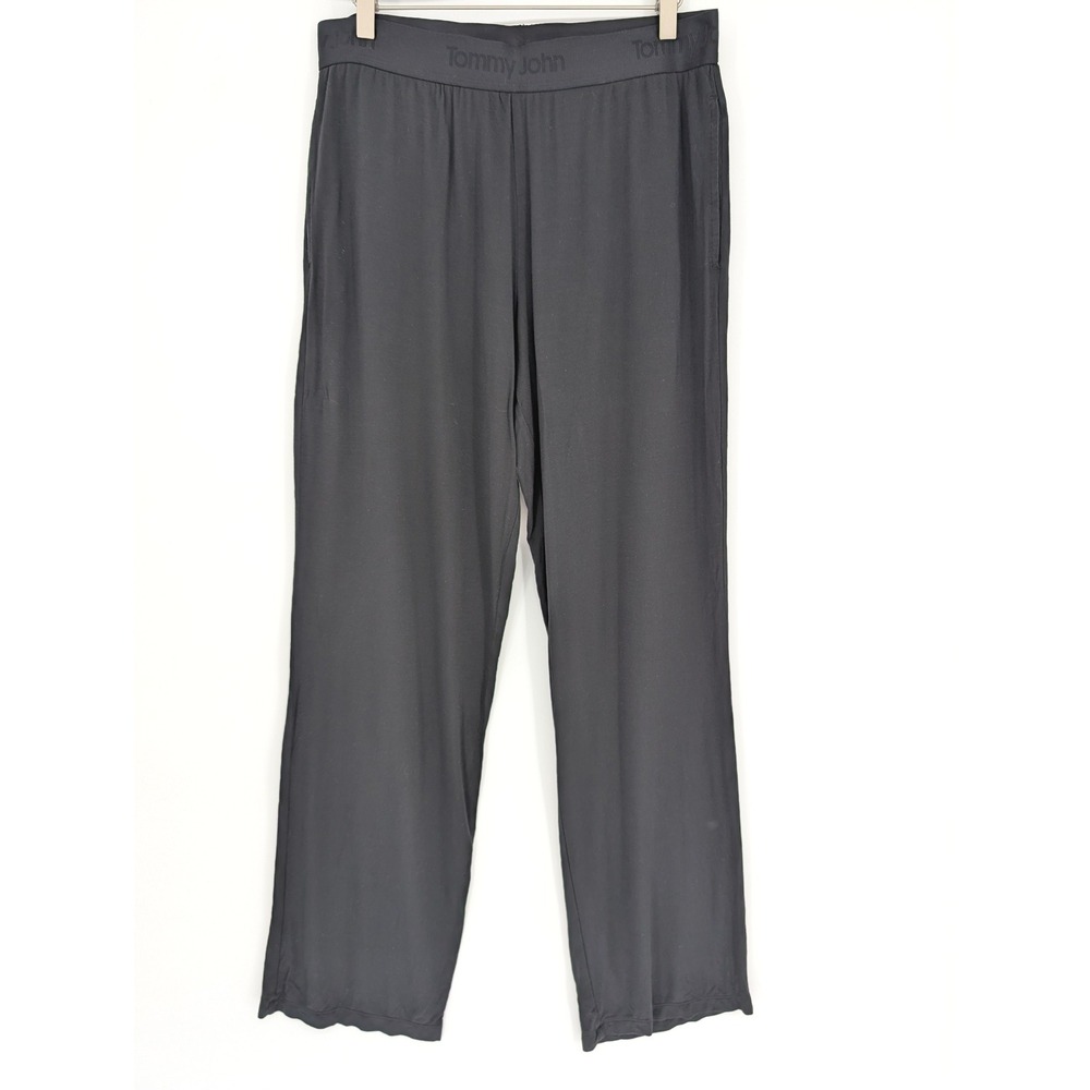 Tommy John Second Skin Lounge‎ Pants Womens L Black Wide Leg Modal Stretch Comfy